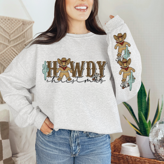 HOWDY CHRISTMAS W/ SLEEVE - DTF TRANSFER