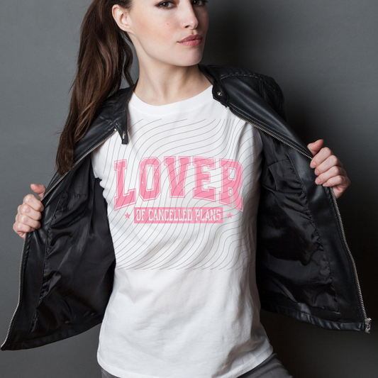 LOVER OF CANCELLED PLANS, PINK DISTRESSED - DTF TRANSFER