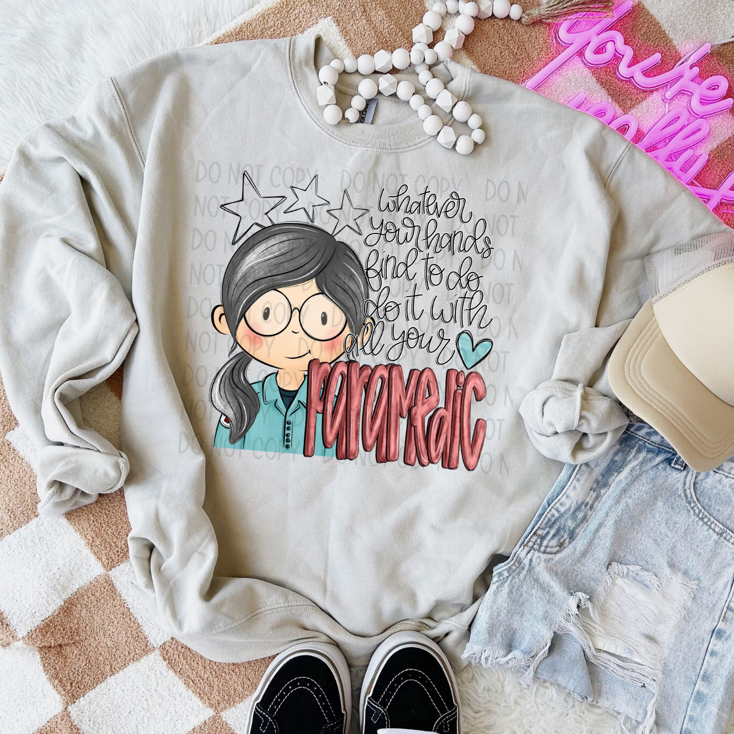 DO IT WITH ALL YOUR HEART PARAMEDIC, GREY HAIR - DTF TRANSFER