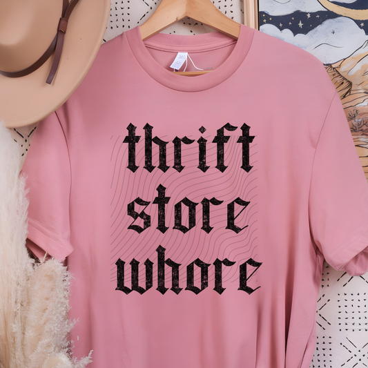 THRIFT STORE DISTRESSED BLK TEXT - DTF TRANSFER