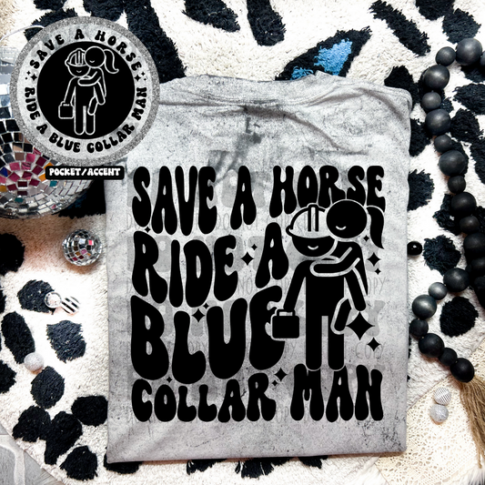 BLUE COLLAR MAN W/POCKET - DTF TRANSFER