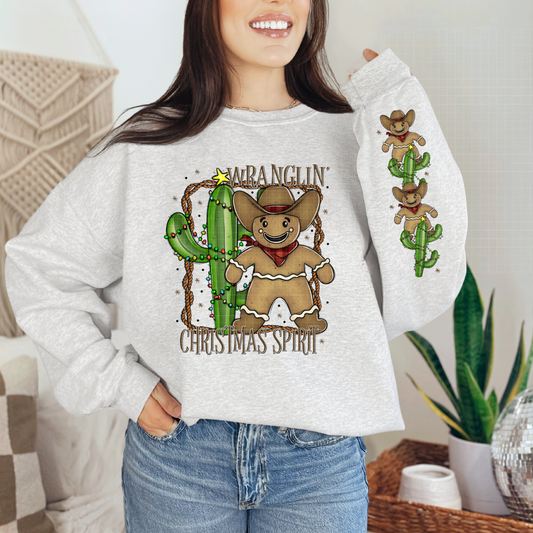 WRANGLIN' CHRISTMAS SPIRIT W/ SLEEVE - DTF TRANSFER