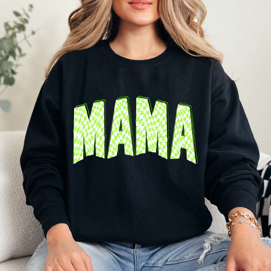 MAMA GREEN CHECKERED - DTF TRANSFER