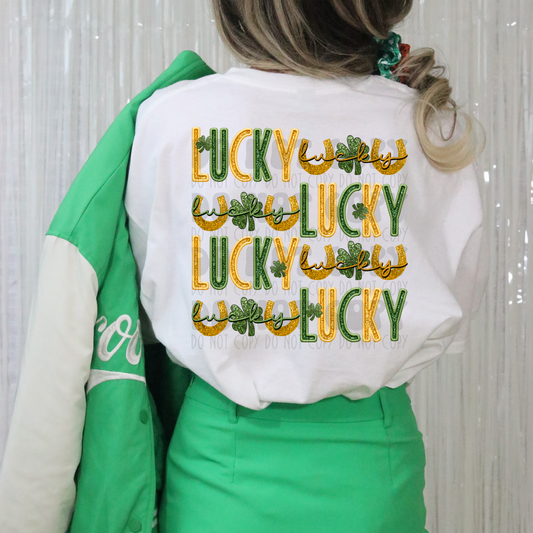 LUCKY HORSESHOE FAUX EMBROIDERY - DTF TRANSFER
