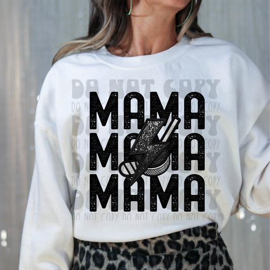 MAMA STACKED FAUX EMBROIDERY HOCKEY - DTF TRANSFER