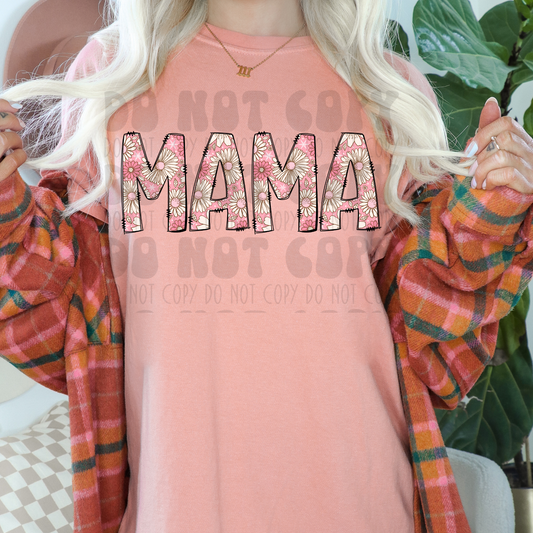 PINK FLORAL MAMA - DTF TRANSFER