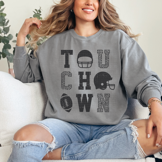 TOUCHDOWN COLLAGE DARK DISTRESSED - DTF TRANSFER