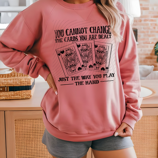 PLAY THE HAND BLK DISTRESSED - DTF TRANSFER