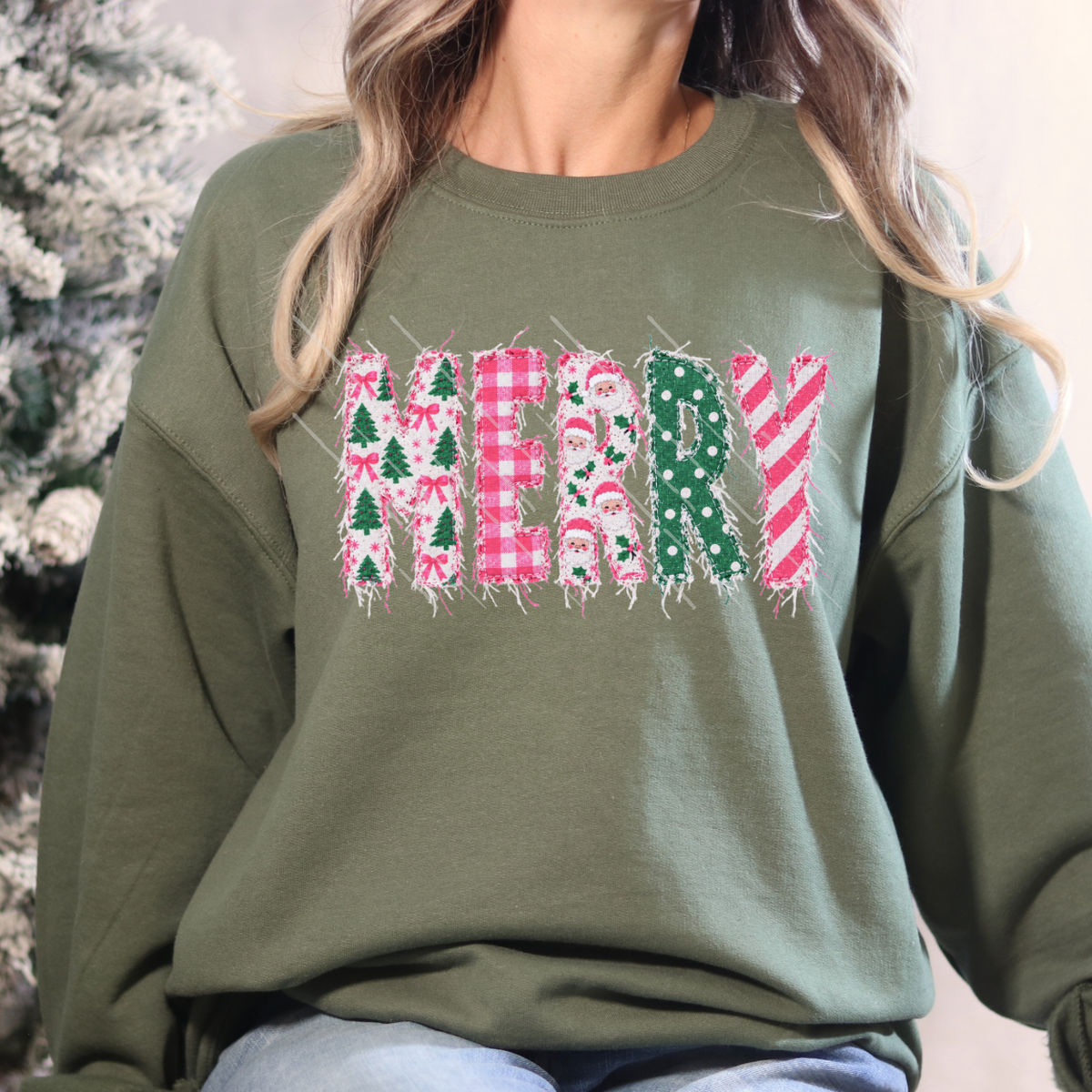 MERRY FAUX FABRIC - DTF TRANSFER