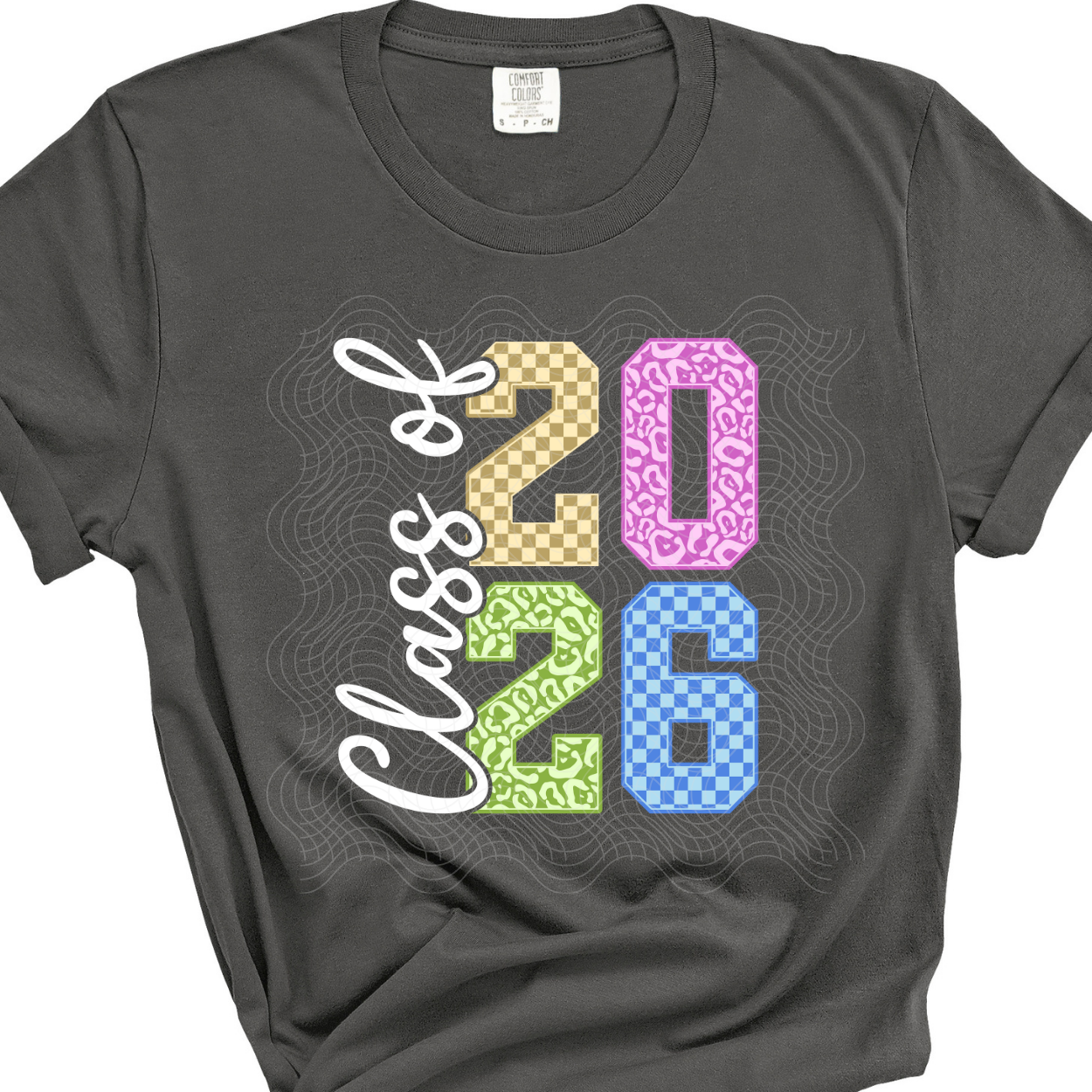 CLASS OF 2026 CHECKERED WHT TXT - DTF TRANSFER