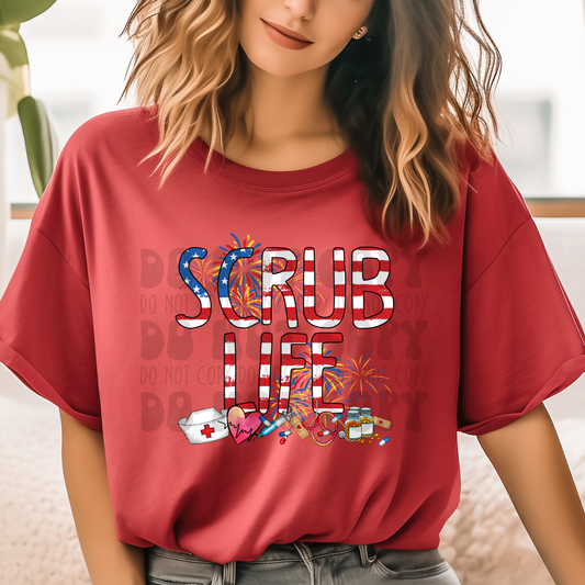 SCRUB LIFE PATRIOTIC - DTF TRANSFER