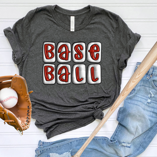 BASEBALL PLAIN BUBBLE LETTERS - DTF TRANSFER