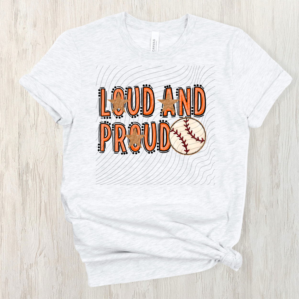 BASEBALL LOUD AND PROUD, ORANGE - DTF TRANSFER
