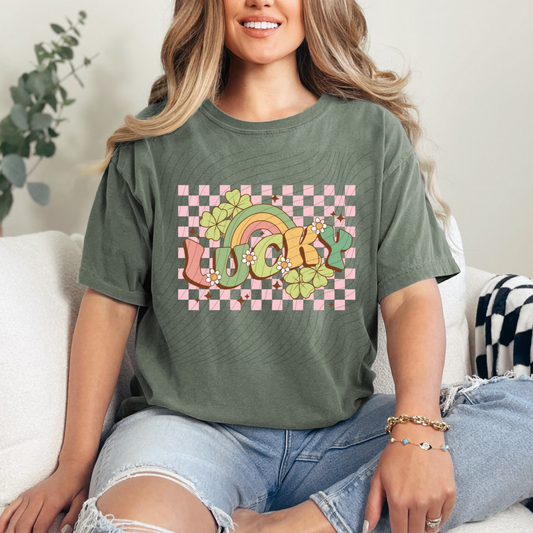 LUCKY CHECKERED BACKGROUND - DTF TRANSFER