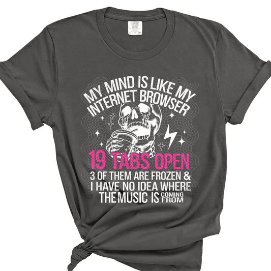19 TABS OPEN WHT PINK - DTF TRANSFER