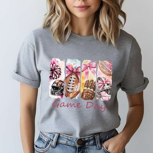 GAME DAY PINK BRUSHSTROKES - DTF TRANSFER