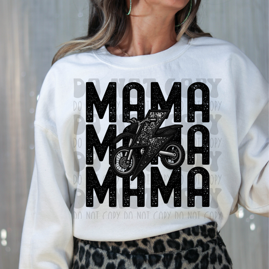 MAMA STACKED FAUX EMBROIDERY MOTORCROSS - DTF TRANSFER