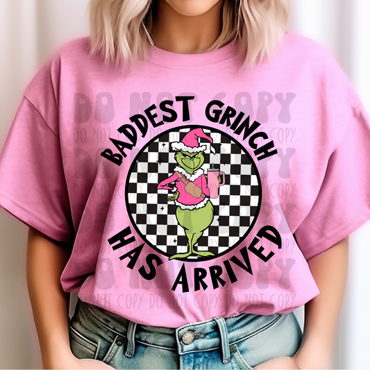 BADDEST GREEN GUY HAS ARRIVED - PINK - DTF TRANSFER
