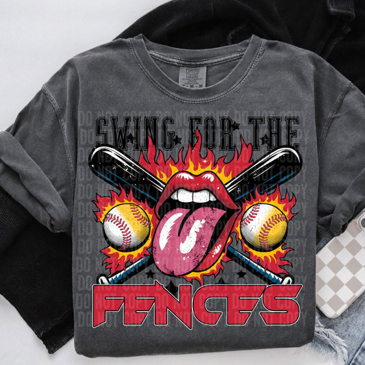 SWING FOR THE FENCES BASEBALL & SOFTBALL - DTF TRANSFER