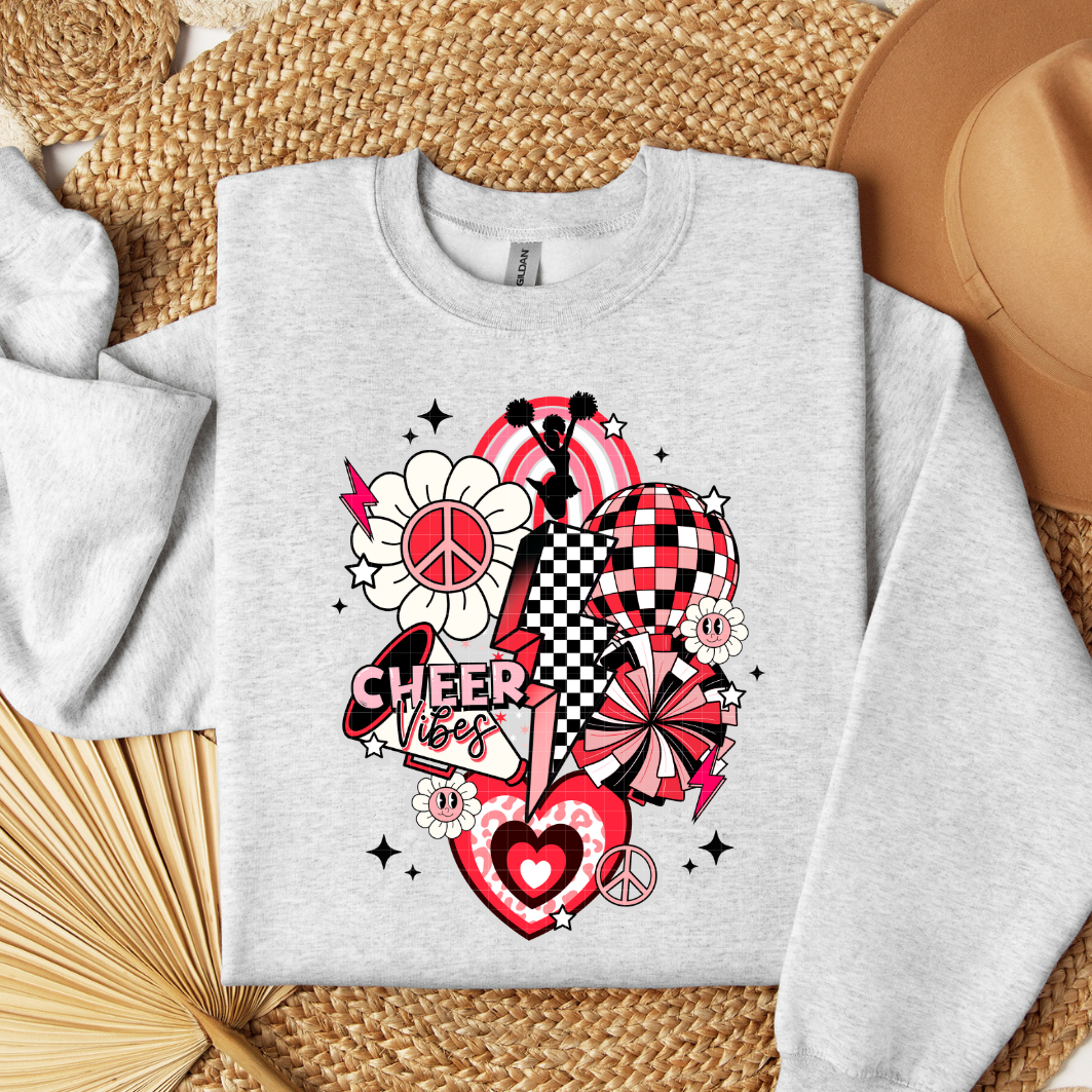RETRO CHEER COLLAGE - RED - DTF TRANSFER