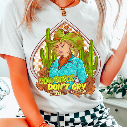 COWGIRLS DON'T CRY BROWN SPADE - DTF TRANSFER