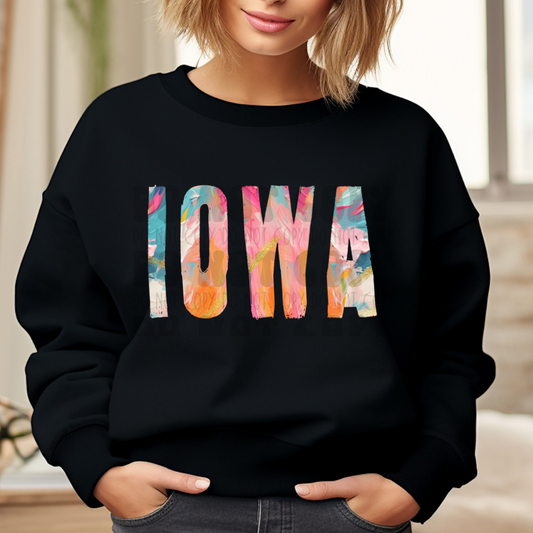 IOWA BRUSHSTROKES - DTF TRANSFER