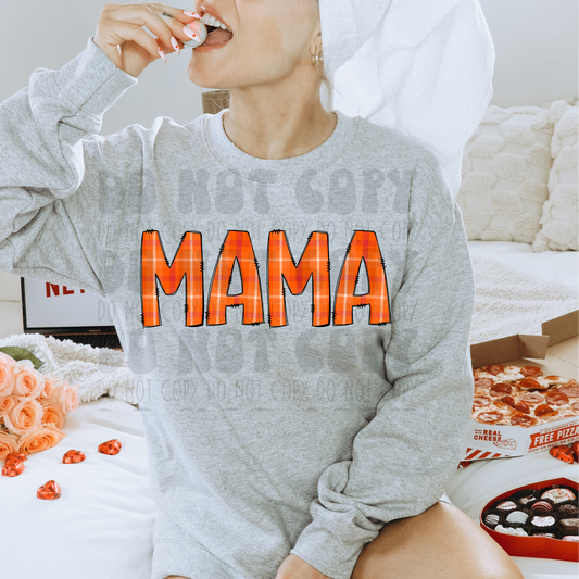 ORANGE PLAID MAMA - DTF TRANSFER