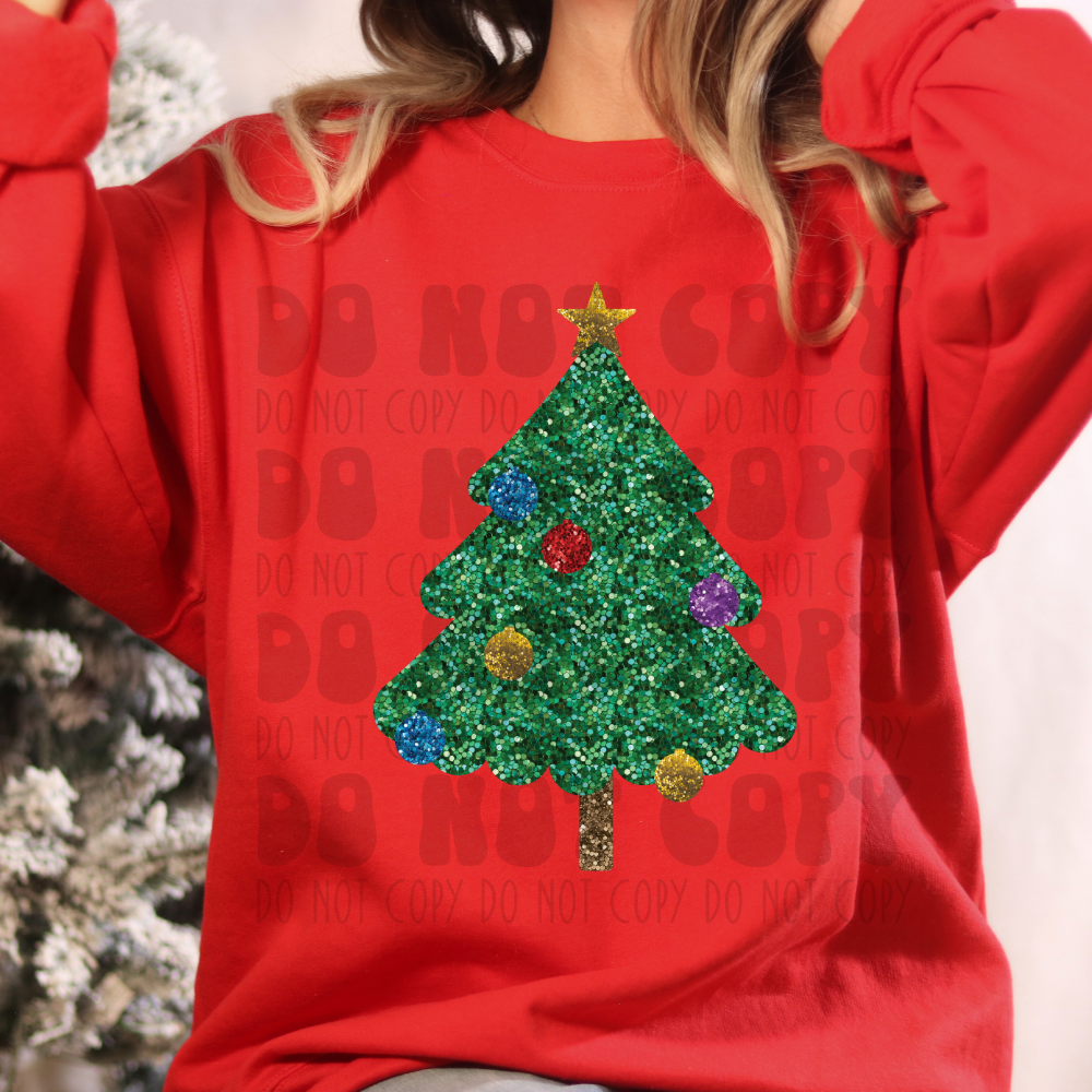 FAUX GLITTER TREE - DTF TRANSFER