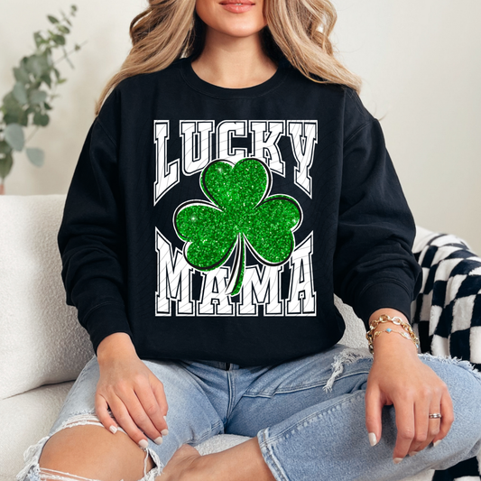 LUCKY MAMA WHITE VARSITY - DTF TRANSFER