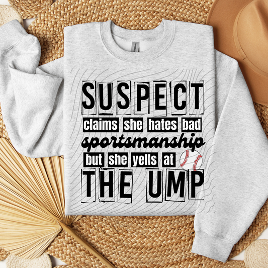 SUSPECT BASEBALL - DTF TRANSFER