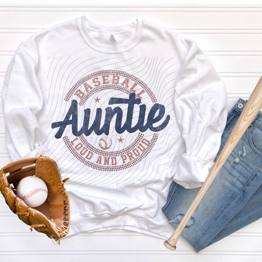 BASEBALL AUNTIE LOUD AND PROUND - DTF TRANSFER