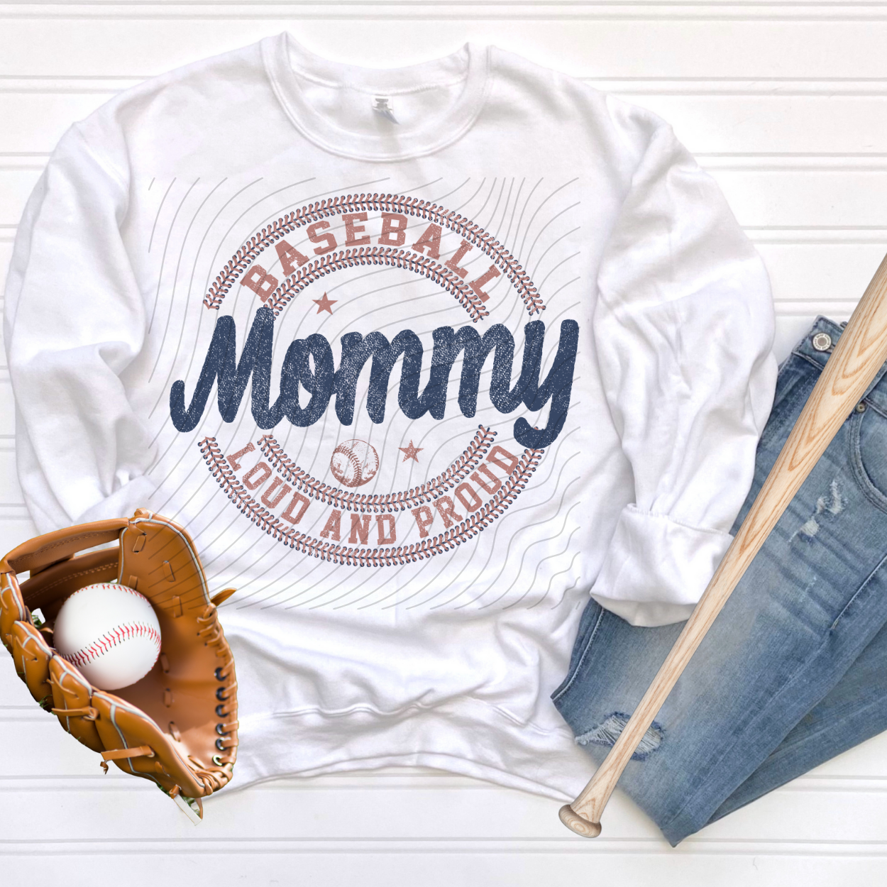 BASEBALL MOMMY LOUD AND PROUND - DTF TRANSFER