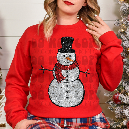 SEQUIN SNOWMAN - DTF TRANSFER