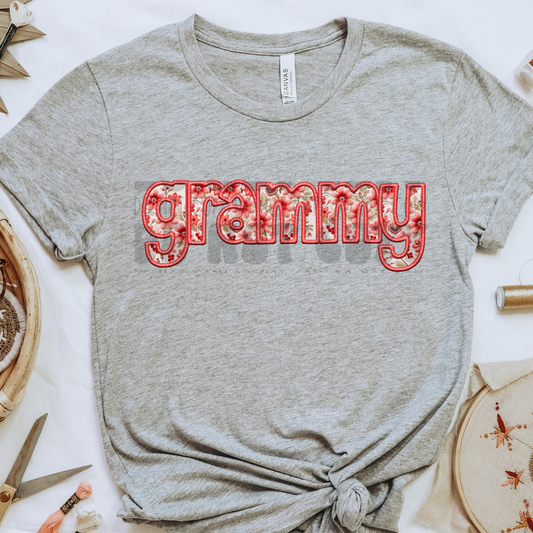 GRAMMY CORAL FAUX EMBROIDERY - DTF TRANSFER