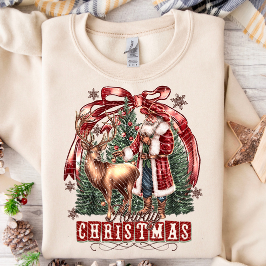 HOWDY CHRISTMAS BOW - DTF TRANSFER