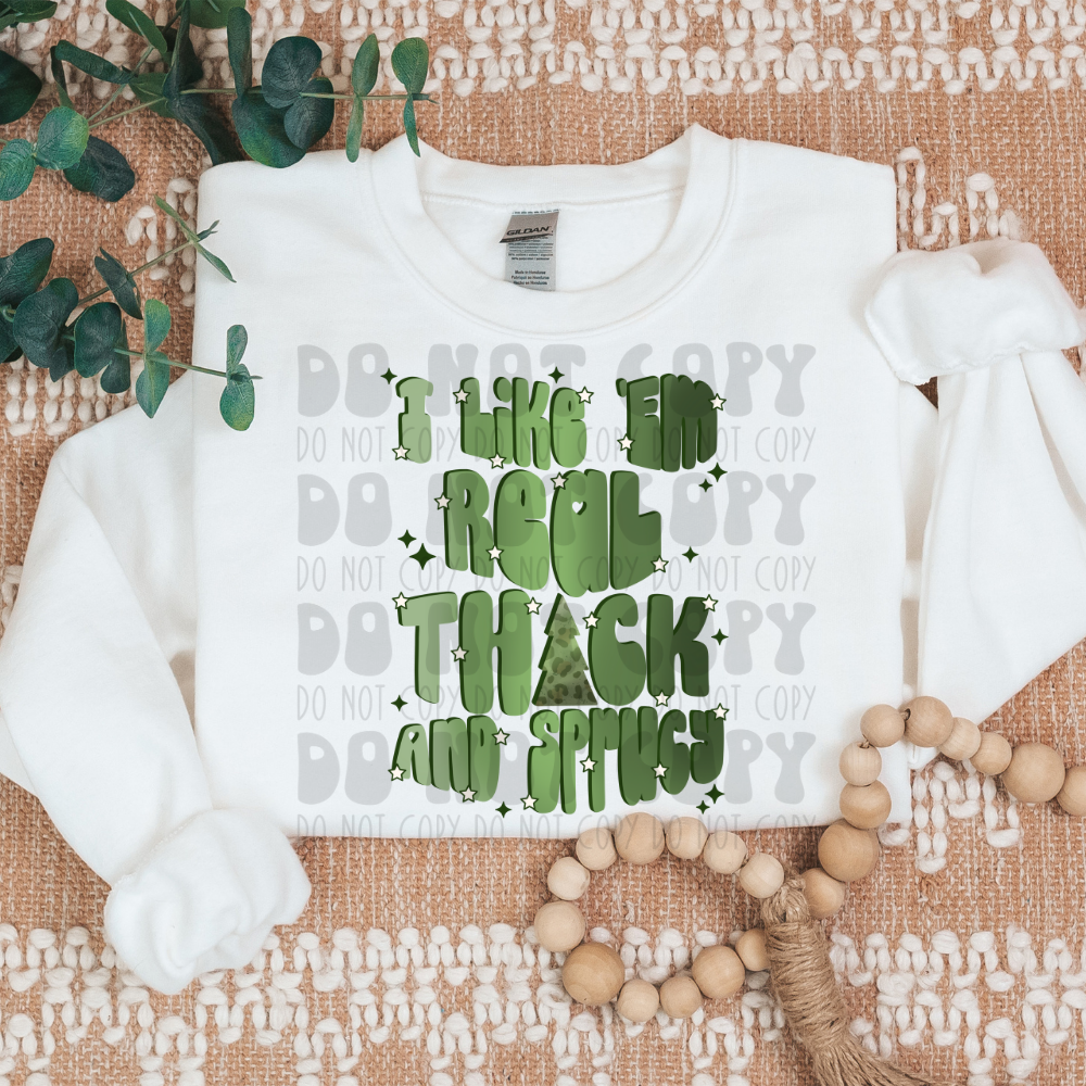 THICK N SPRUCY WAVY TEXT - DTF TRANSFER