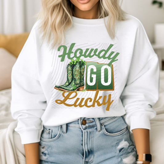 HOWDY GO LUCKY DARK GREEN - DTF TRANSFER