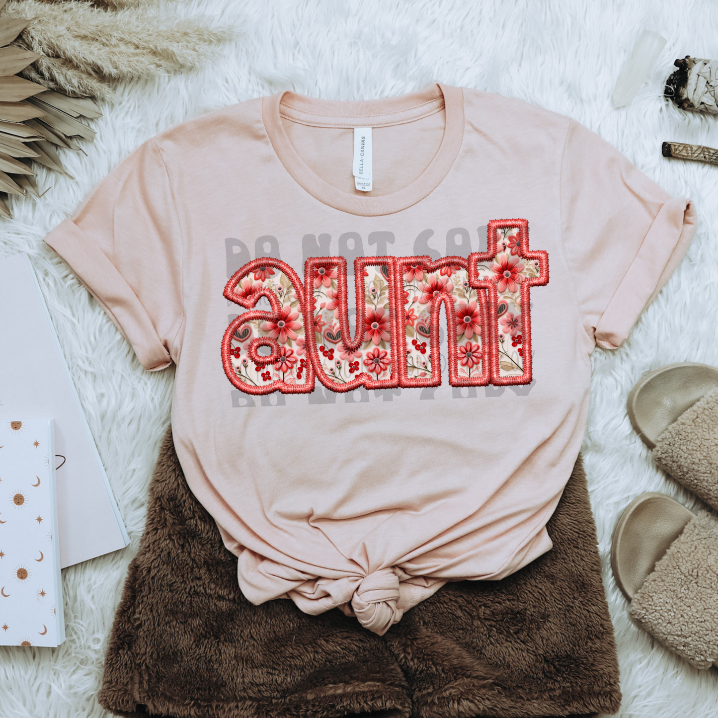 AUNT CORAL FAUX EMBROIDERY - DTF TRANSFER