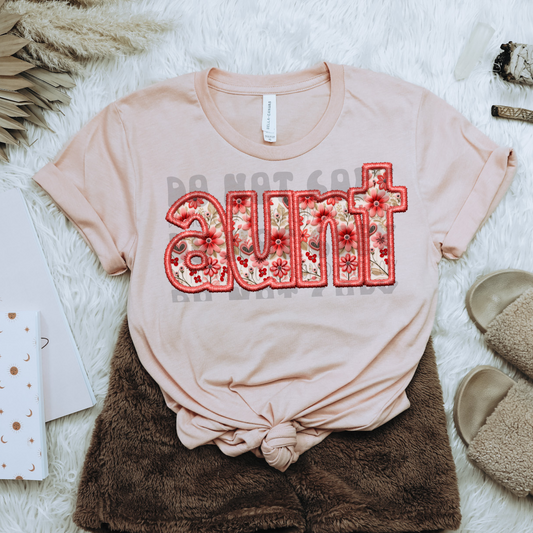 AUNT CORAL FAUX EMBROIDERY - DTF TRANSFER