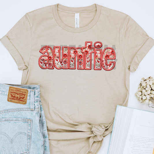 AUNTIE CORAL FAUX EMBROIDERY - DTF TRANSFER