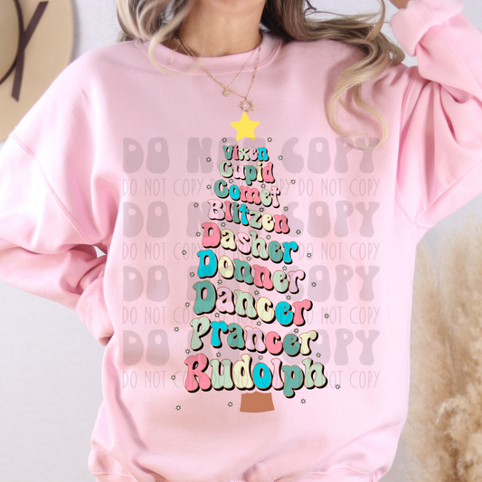 REINDEER TREE W/ STARS - DTF TRANSFER