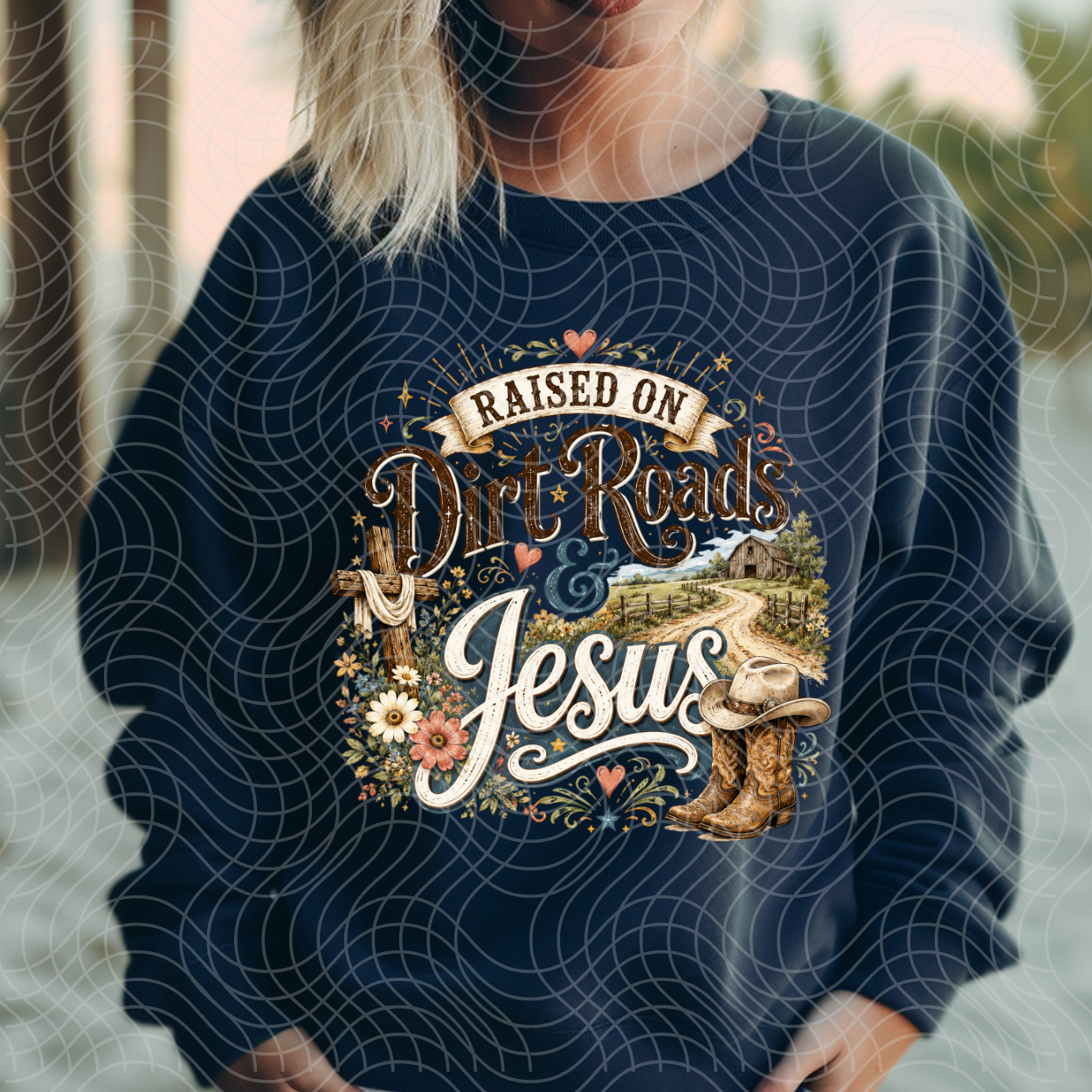 DIRT ROADS AND JESUS - DTF TRANSFER