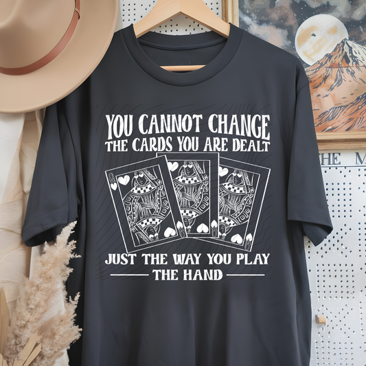 PLAY THE HAND WHT - DTF TRANSFER