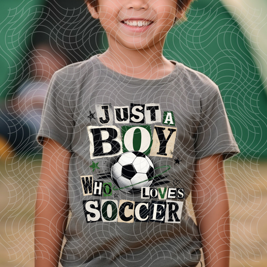BOY WHO LOVES SOCCER - DTF TRANSFER