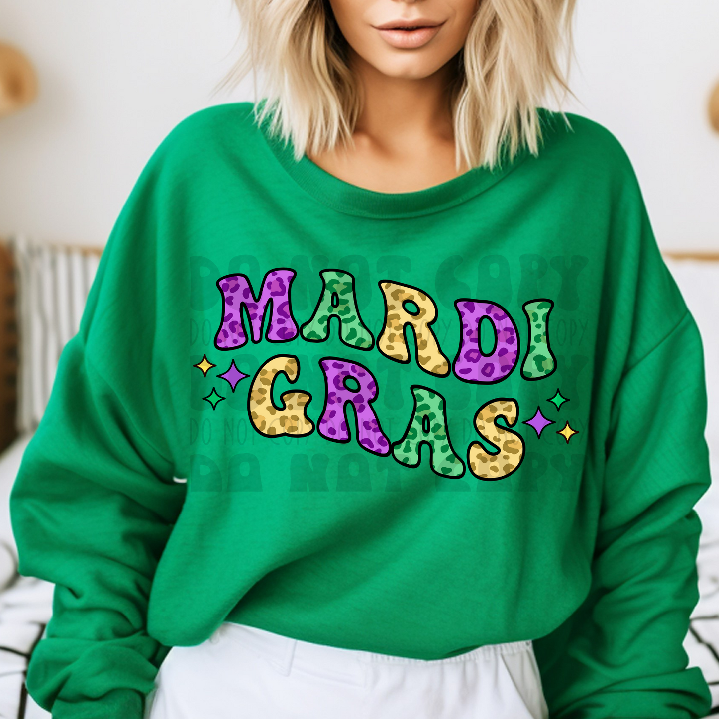 MARDI GRAS LEOPARD - DTF TRANSFER