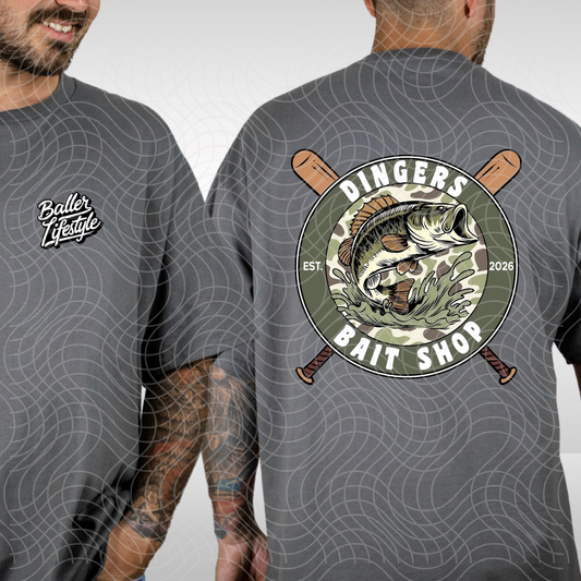 DINGERS BAIT SHOP W/ POCKET - DTF TRANSFER