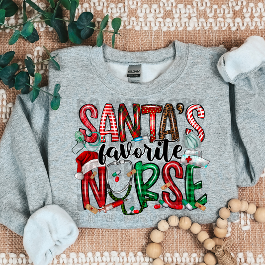SANTA'S FAVORITE NURSE - DTF TRANSFER