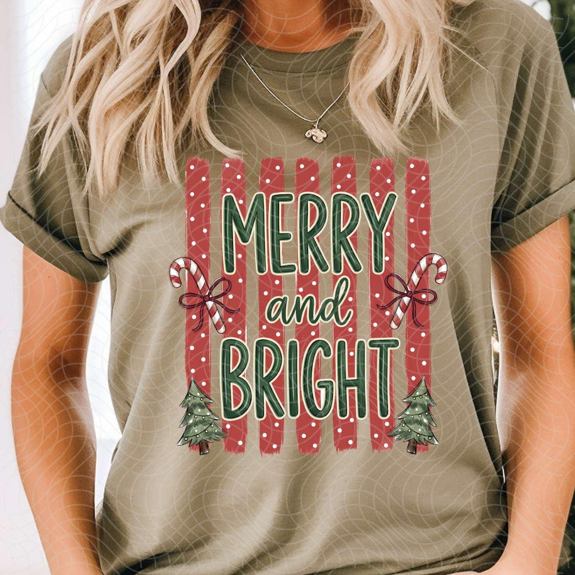 MERRY & BRIGHT STRIPES - DTF TRANSFER
