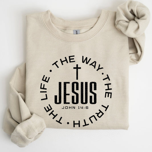 JESUS - THE WAY. THE TRUTH. THE LIFE. BLK - DTF TRANSFER