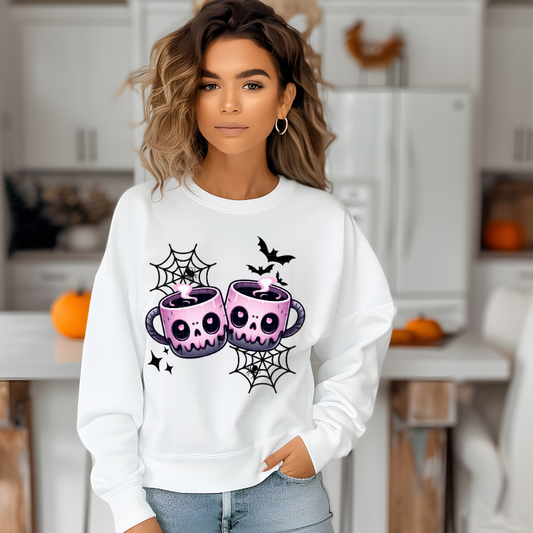 SKULL COFFEE PINK - DTF TRANSFER